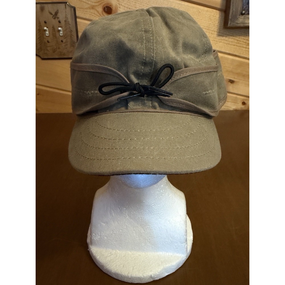 Stormy Kromer Waxed Cotton Cap Hat Size 7-1/2 Brown Dark Oak Made In USA